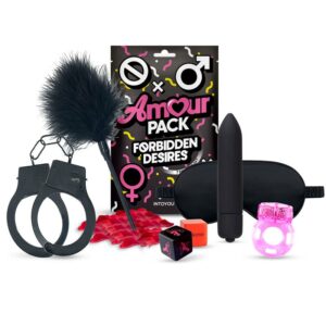 Set de 7 Piezas Forbidden Desires 2 Antifáz de Satén Negro - Erotiks | Tienda erótica online