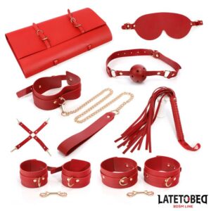 Kit de Bondage 7 Pz con Bolsa de Almacenamiento 7 Antifáz de Satén Negro - Erotiks | Tienda erótica online